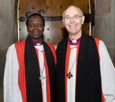 Bishop Hilary, Bishop of Yei in Southern Sudan, with Archbishop Alan Harper at his Enthronement Service, St Patrick’s Armagh, March 16.